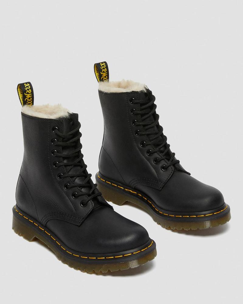 Botas de Invierno Dr Martens 1460 Faux Fur Forro Mujer Negros | MX 510VRW